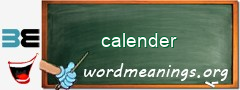 WordMeaning blackboard for calender
